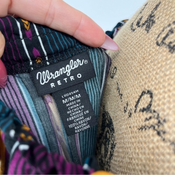 Wrangler Retro Hi Low Ruffle Dress Western Aztec Country Size Medium Purple - Picture 3 of 9